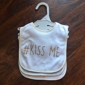 Modern Baby 3pc Baby Girl Bib Set